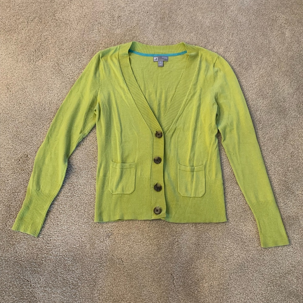 Green Button Up Cardigan